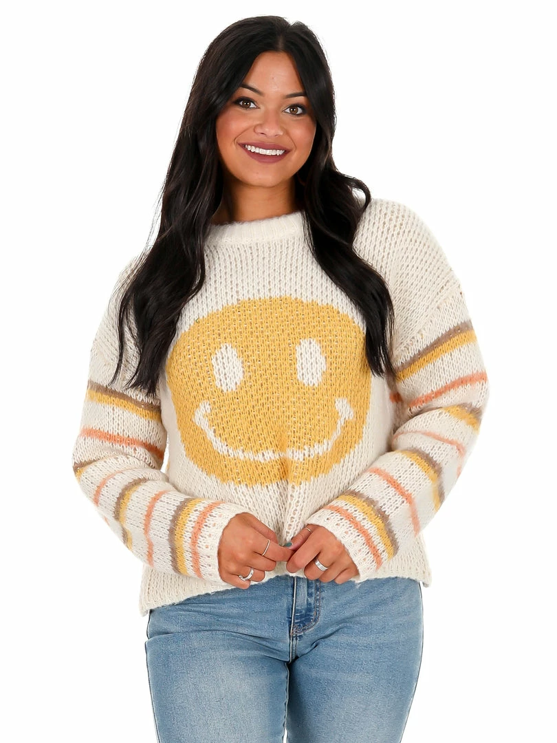 Deals โ๏ธ Easel Like You Mean It Smiley Face Sweater ๐ 12 Easel Like You Mean It Smiley Face Sweater