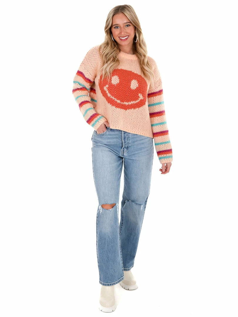 Deals โ๏ธ Easel Like You Mean It Smiley Face Sweater ๐ 2 Easel Like You Mean It Smiley Face Sweater