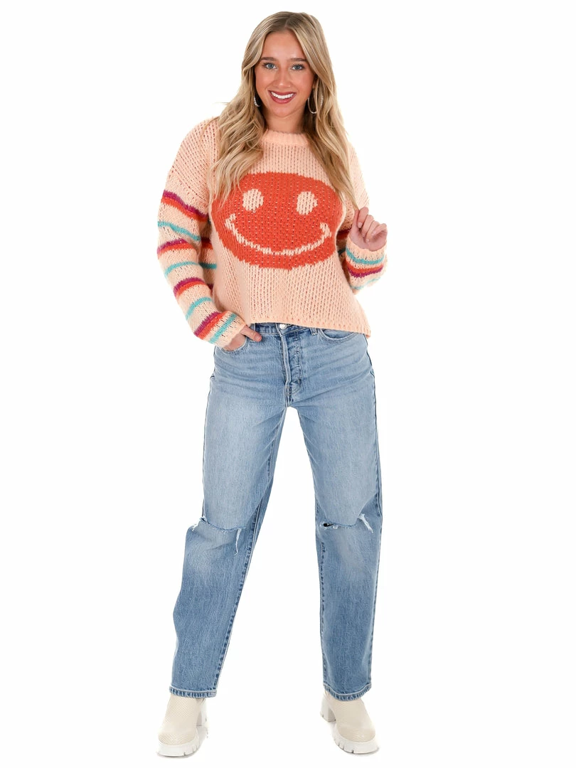 Deals โ๏ธ Easel Like You Mean It Smiley Face Sweater ๐ 4 Easel Like You Mean It Smiley Face Sweater