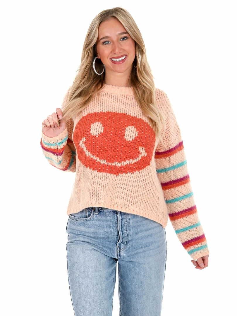 Deals โ๏ธ Easel Like You Mean It Smiley Face Sweater ๐ 5 Easel Like You Mean It Smiley Face Sweater