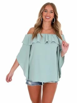Easel One That Got Away Ruffle Top