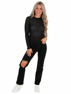 Free People Black Aura Layering Top