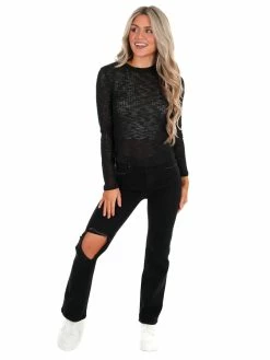 Free People Black Aura Layering Top