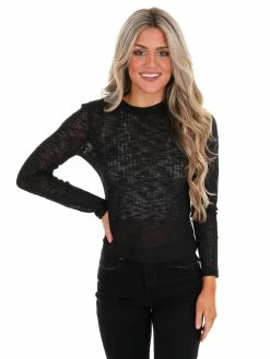 Free People Black Aura Layering Top