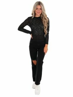 Free People Black Aura Layering Top