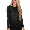 Free People Black Aura Layering Top