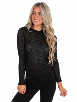 Free People Black Aura Layering Top