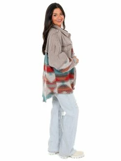 POL Makes You Beautiful Corduroy Aztec Jacket Tops