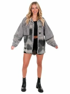 POL Makes You Beautiful Corduroy Aztec Jacket Tops