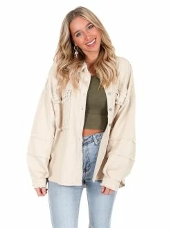 POL Drama Queen Studded Twill Jacket Tops