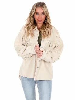 POL Drama Queen Studded Twill Jacket Tops