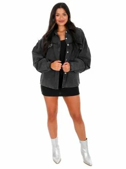 POL Drama Queen Studded Twill Jacket Tops