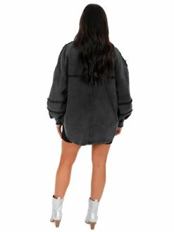 POL Drama Queen Studded Twill Jacket Tops