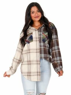 Outlet ๐ฏ POL According To You Mixed Flannel Top ๐ 9 POL According To You Mixed Flannel Top