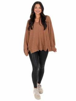 Jodifl Tops While I Can Waffle Knit Top