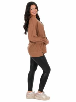 Jodifl Tops While I Can Waffle Knit Top