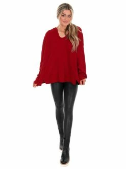 Jodifl Tops While I Can Waffle Knit Top