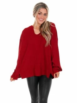 Jodifl Tops While I Can Waffle Knit Top