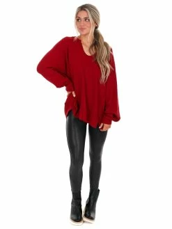 Jodifl Tops While I Can Waffle Knit Top