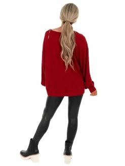 Jodifl Tops While I Can Waffle Knit Top