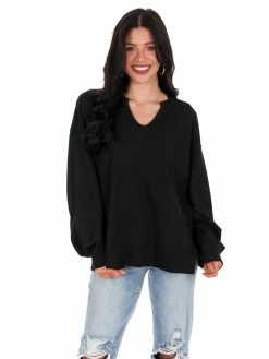 Jodifl Tops While I Can Waffle Knit Top