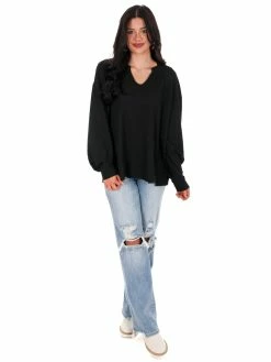 Jodifl Tops While I Can Waffle Knit Top