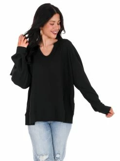 Jodifl Tops While I Can Waffle Knit Top