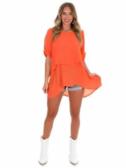 Buy ๐ Umgee Halftime Show Orange Layered Tunic Apparel ๐ 12 Umgee Halftime Show Orange Layered Tunic Apparel