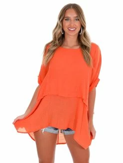 Buy ๐ Umgee Halftime Show Orange Layered Tunic Apparel ๐ 13 Umgee Halftime Show Orange Layered Tunic Apparel