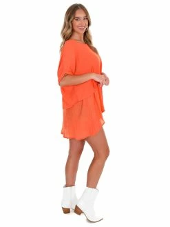 Buy ๐ Umgee Halftime Show Orange Layered Tunic Apparel ๐ 14 Umgee Halftime Show Orange Layered Tunic Apparel