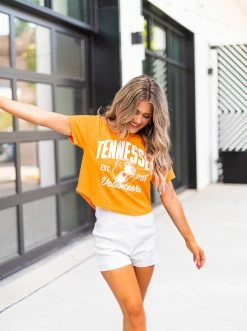 Pressbox Tennessee Basic Logo Chino Cropped Tee Graphic Tees