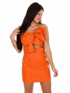 Glam Feel The Heat Leather Mini Dress