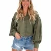 Glam Seventeen Again Satin Button Up Top Tops