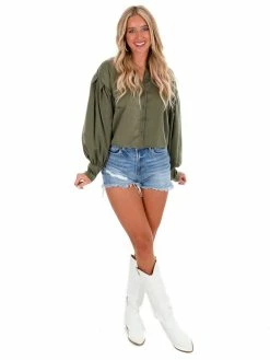 Glam Seventeen Again Satin Button Up Top Tops