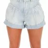 Idem Ditto Start To Lose Baggy Vintage Blue Washed Denim Shorts