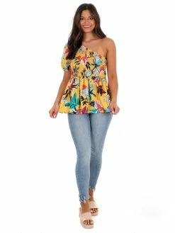 Jodifl Easy To Love Floral One Shoulder Top Sale
