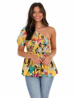 Jodifl Easy To Love Floral One Shoulder Top Sale