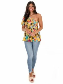 Jodifl Easy To Love Floral One Shoulder Top Sale