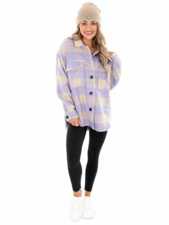 Jodifl Tops New Kid On The Block Lavender Checkered Jacket
