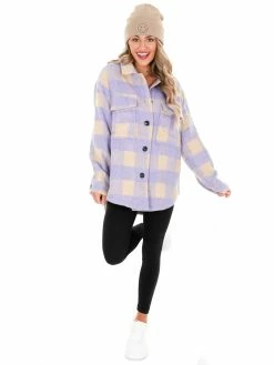 Jodifl Tops New Kid On The Block Lavender Checkered Jacket