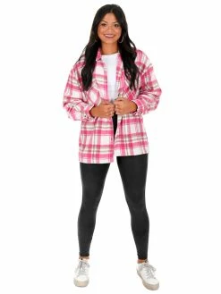 Hyfve Whatcha Say Plaid Button Up Top Tops