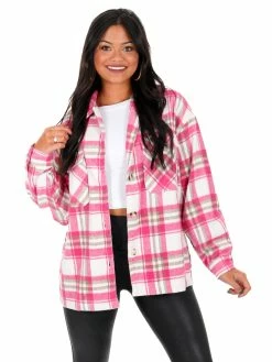 Hyfve Whatcha Say Plaid Button Up Top Tops