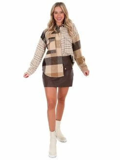 Hyfve Lovely Meeting Mixed Plaid Shacket