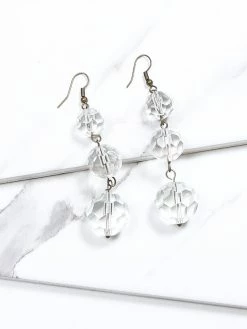 Jewelry Triple Drop Crystal Earrings