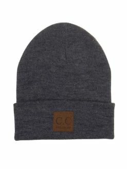 Accessories Dark Melange Grey C.C Logo Beanie Hats