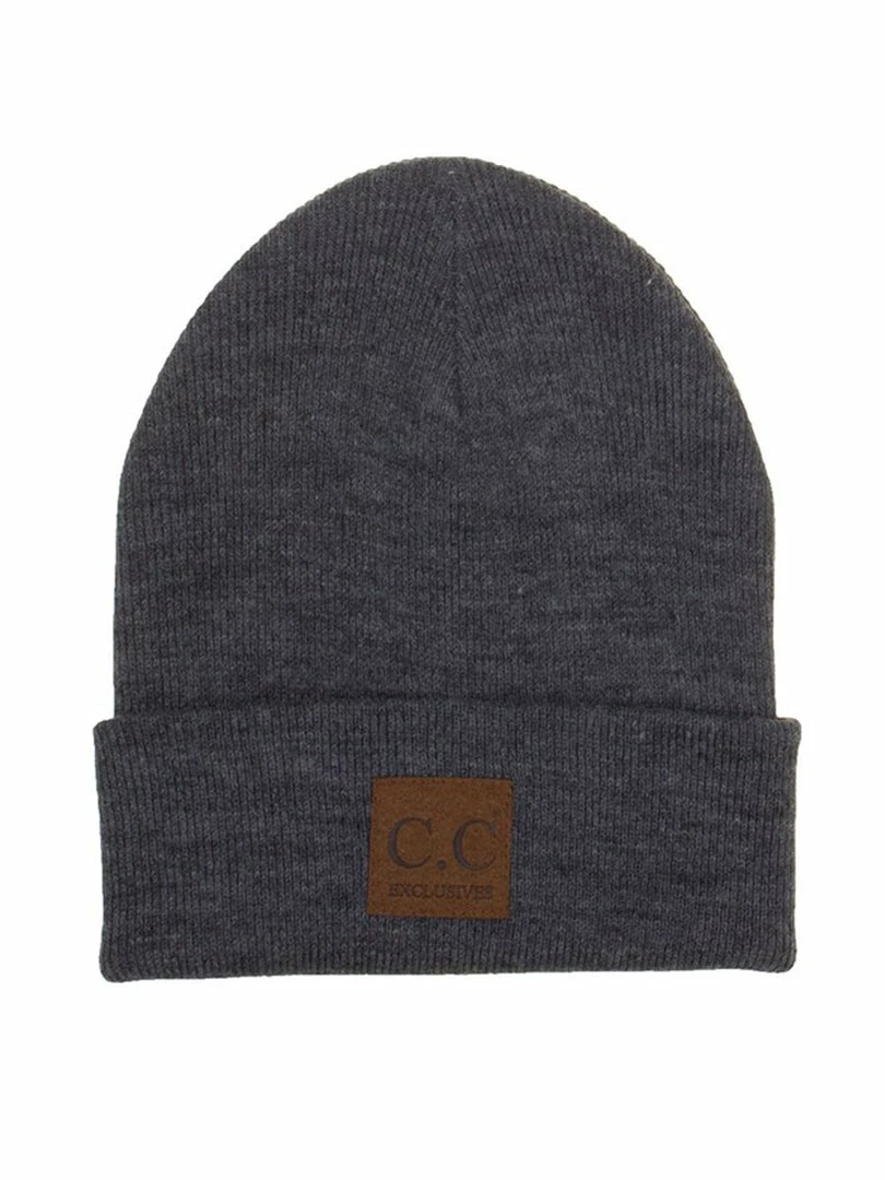Best Sale ๐ Accessories Dark Melange Grey C.C Logo Beanie Hats ๐ 1 Accessories Dark Melange Grey C.C Logo Beanie Hats