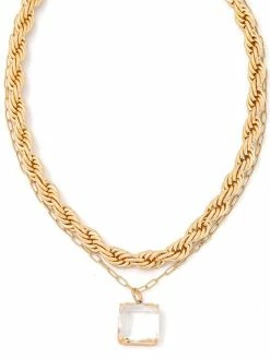 Jewelry Don't Get It Twisted Layered Gem Rope Chain Necklace