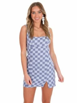 Blue Blush Sale More Than Ever Checkered Dress