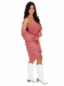 Blue Blush Sale Turn Around Checker Dress Set