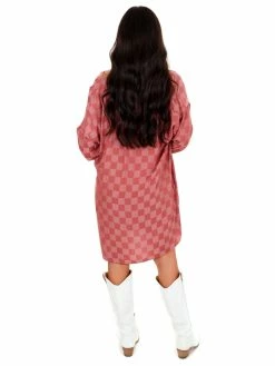 Blue Blush Sale Turn Around Checker Dress Set